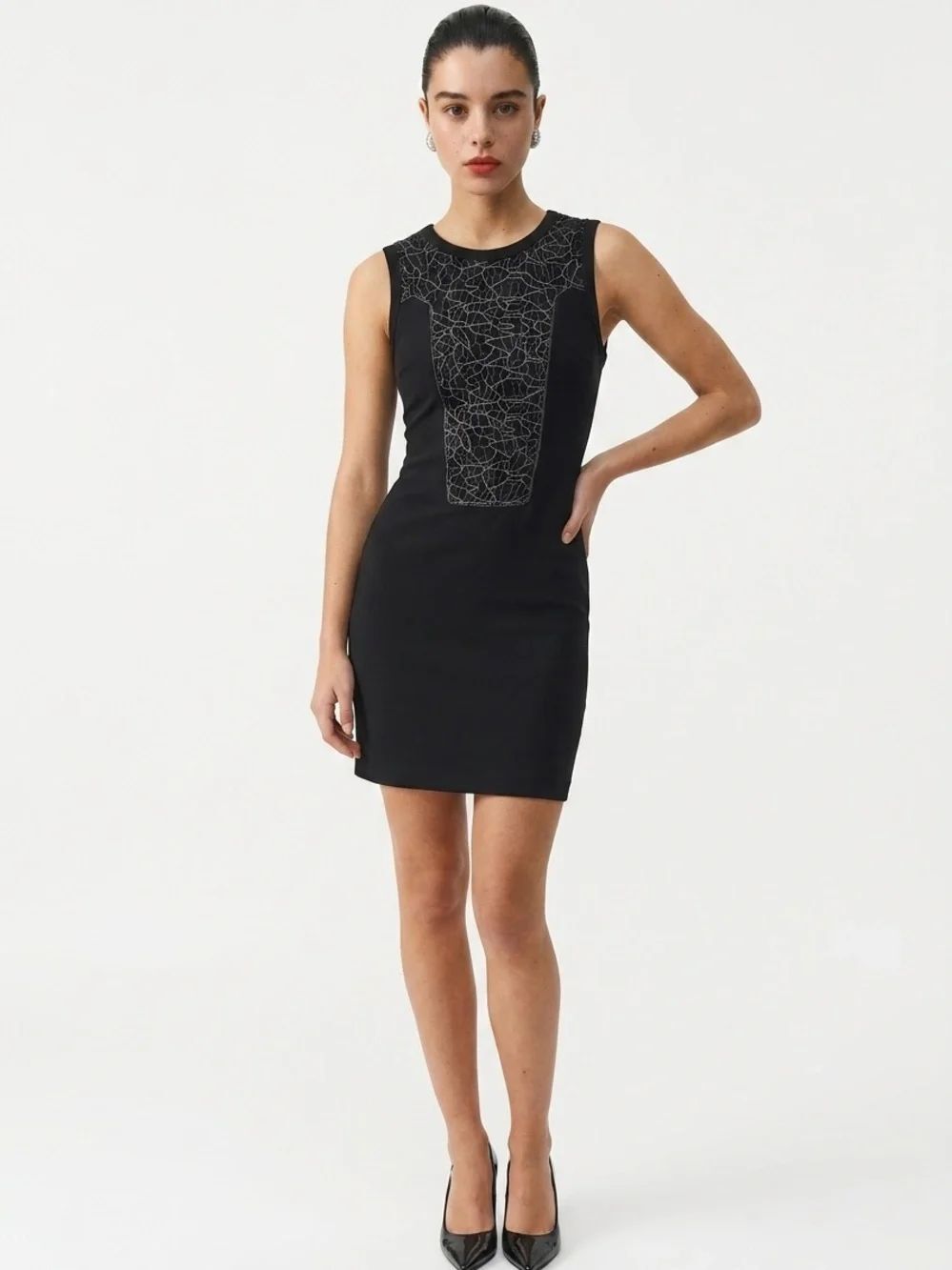 RAG & BONE | Black Sleeveless Sheath Dress Contrast Lace Panel Women’s Size 4